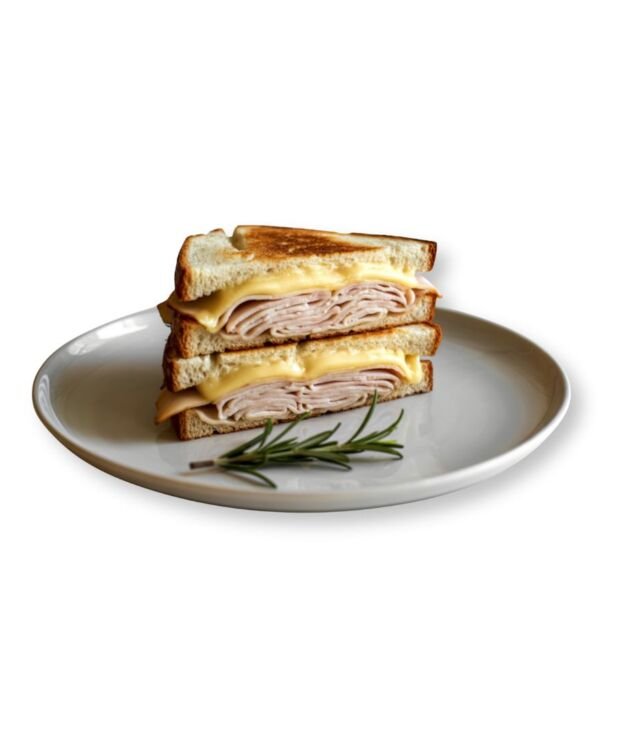 Turkey & Swiss Melt sandwich with melted cheese at NY Diner Boston in Brighton MA