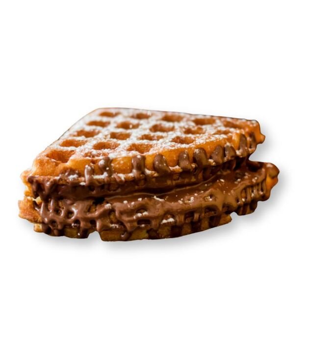 Nutella Waffle Sandwich with chocolate spread and whipped cream at NY Diner Boston in Brighton MA