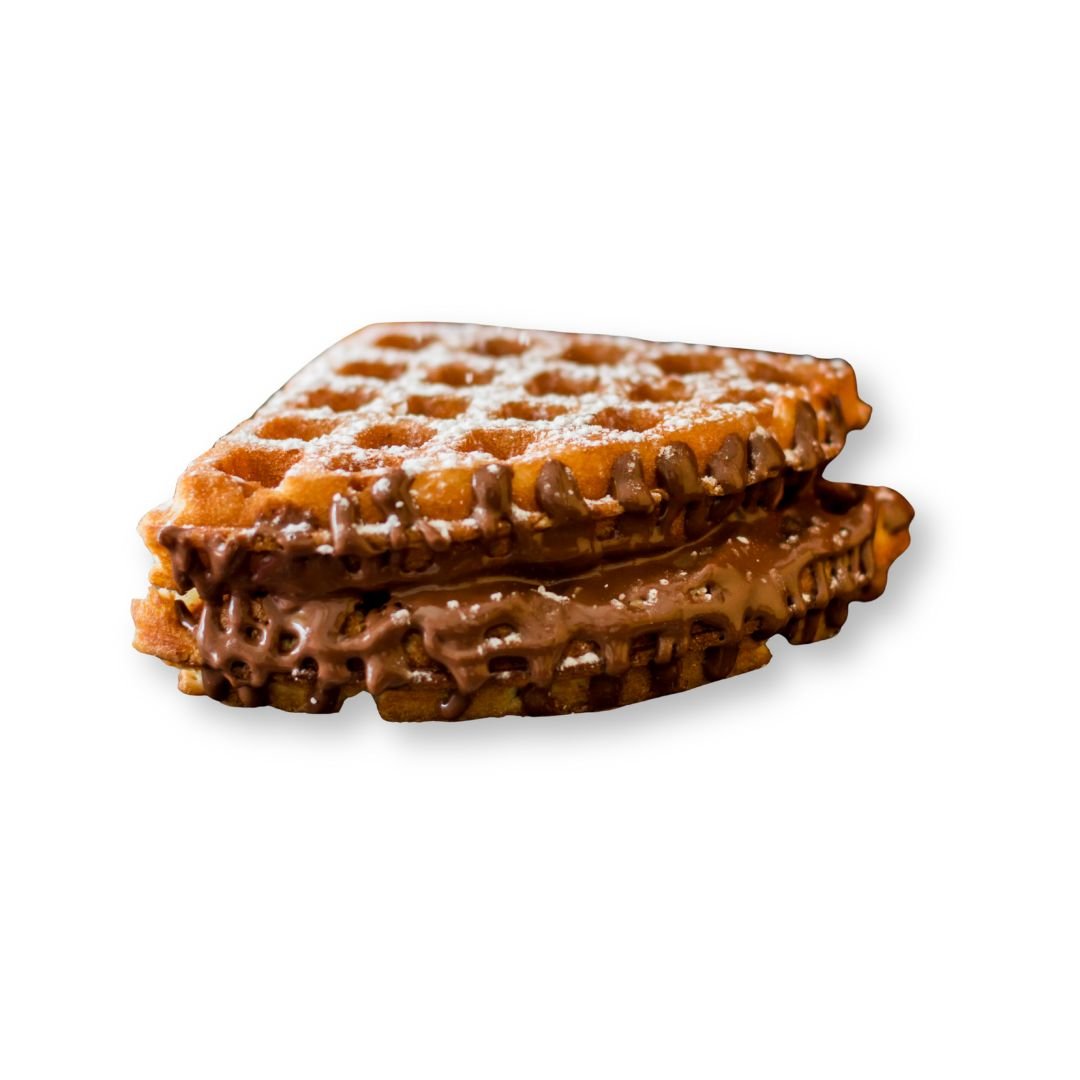 Nutella Waffle Sandwich with chocolate spread and whipped cream at NY Diner Boston in Brighton MA