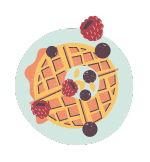 Golden crispy waffle served hot at NY Diner Boston in Brighton MA