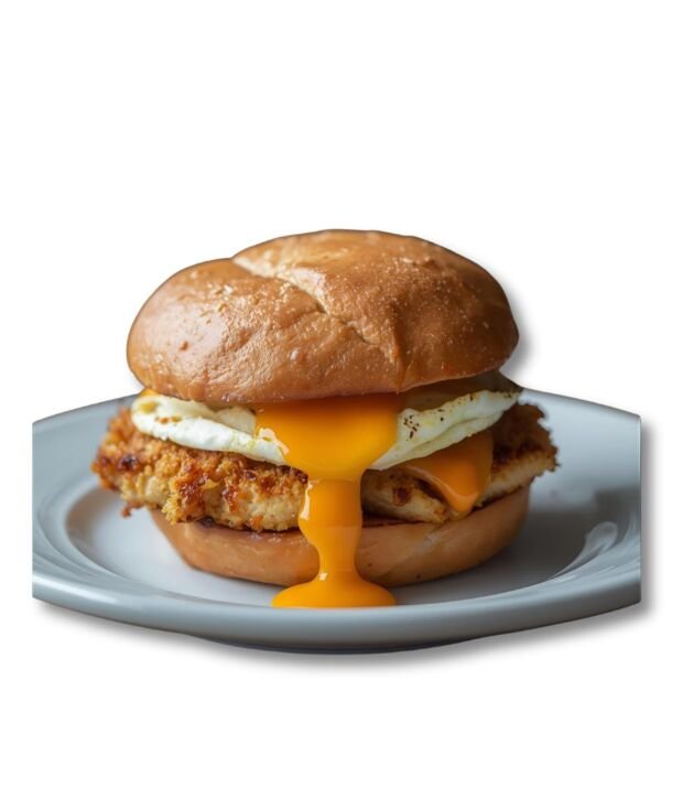 Chicken, Egg & Cheese Sandwich served hot at NY Diner Boston in Brighton MA