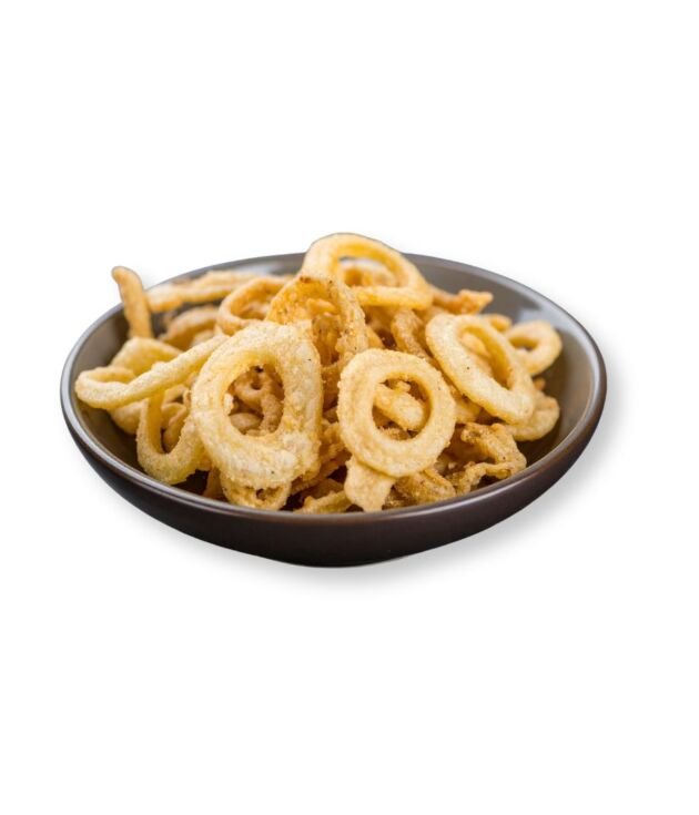 Golden crispy onion rings served hot at NY Diner Boston in Brighton MA