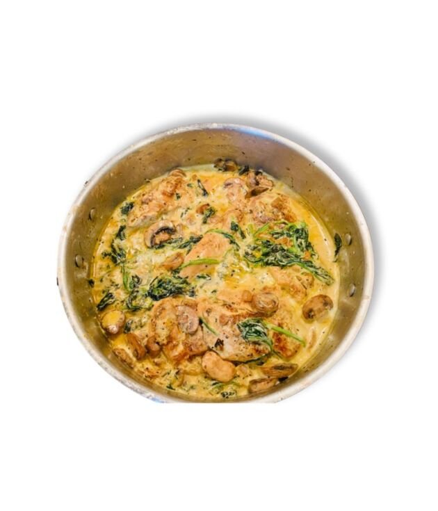 Florentine Skillet with spinach, eggs, and melted cheese at NY Diner Boston in Brighton MA