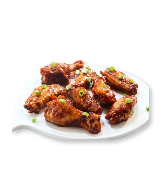 Honey Hot Chicken Wings glazed with sweet and spicy sauce at NY Diner Boston in Brighton MA