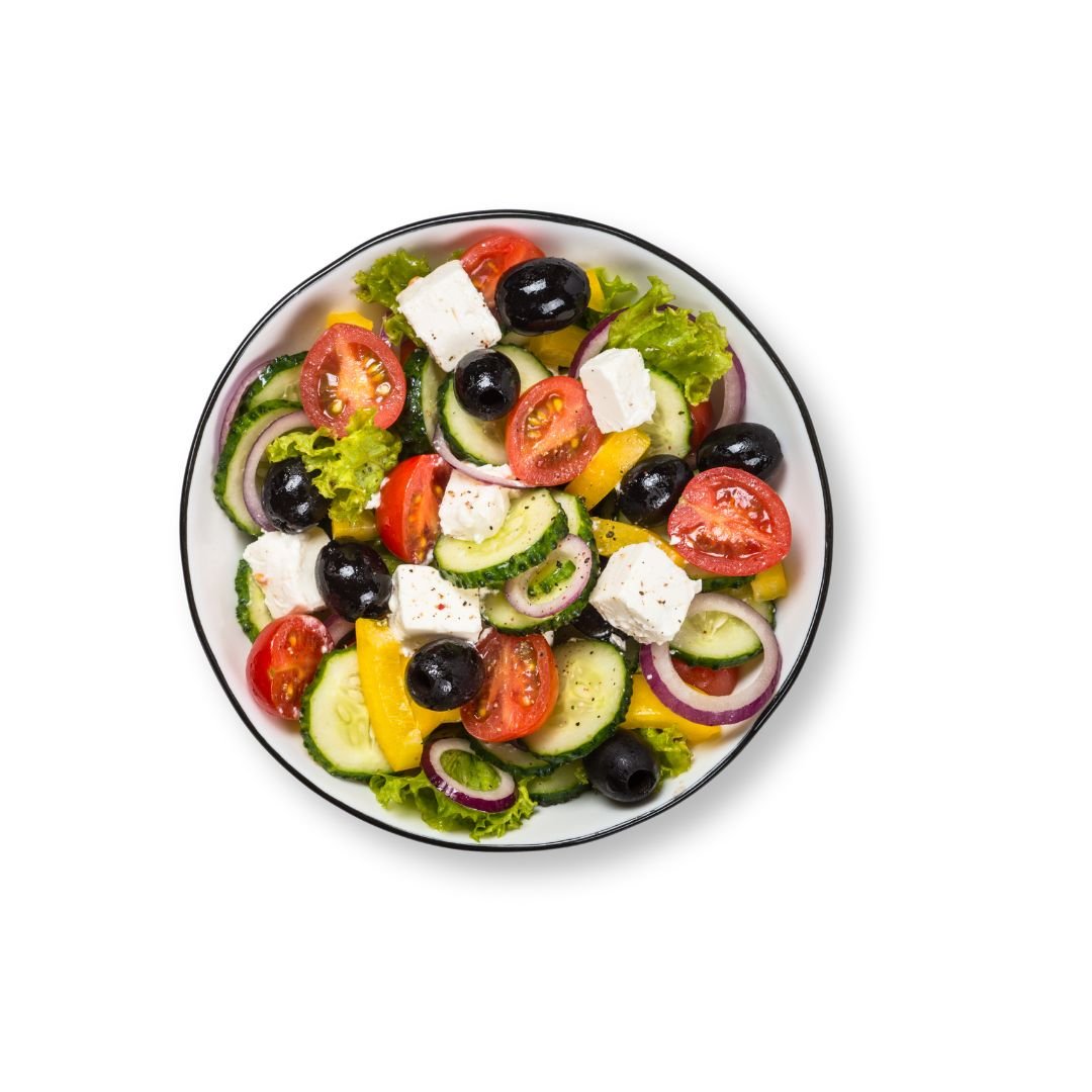 Mediterranean Green Bowl Salad with feta and olives at NY Diner Boston in Brighton MA