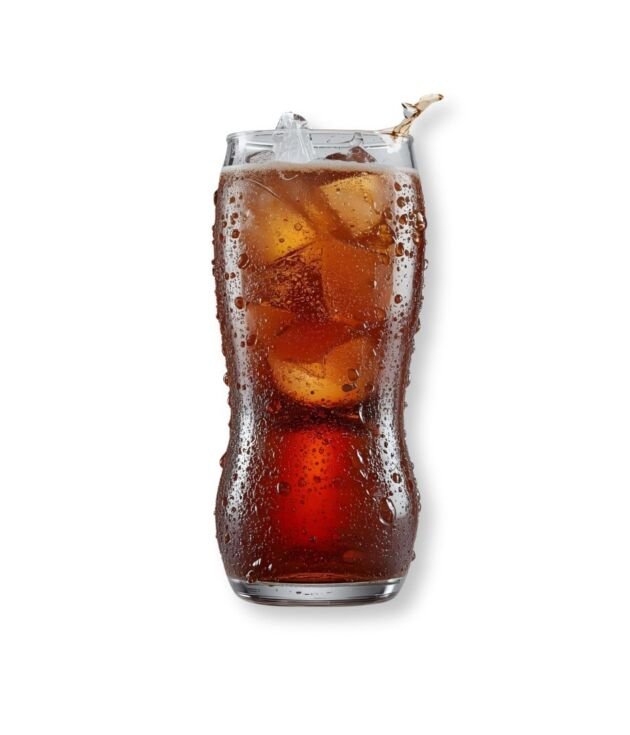 Chilled soda glass served at NY Diner Boston in Brighton MA