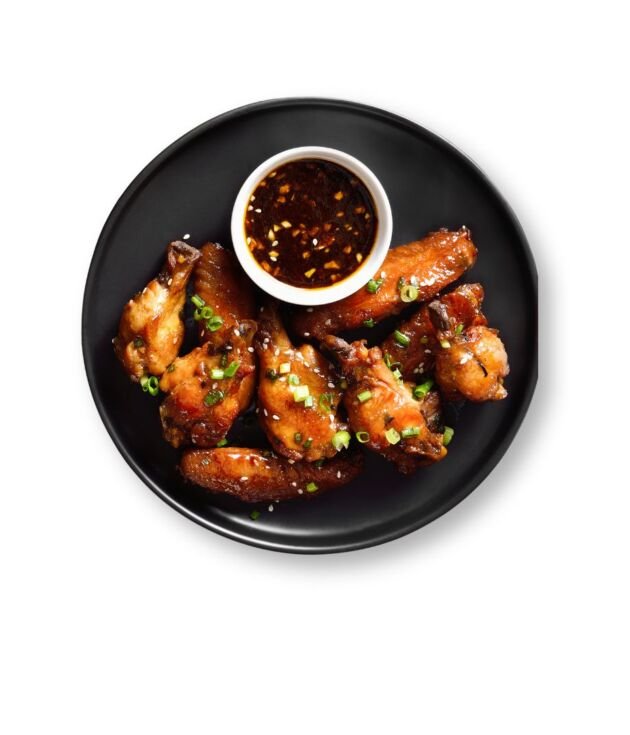 Sweet Teriyaki Chicken Wings glazed perfectly at NY Diner Boston in Brighton MA