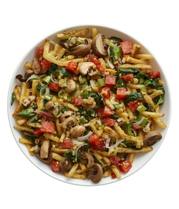 Veggie Skillet with fresh vegetables and eggs at NY Diner Boston in Brighton MA